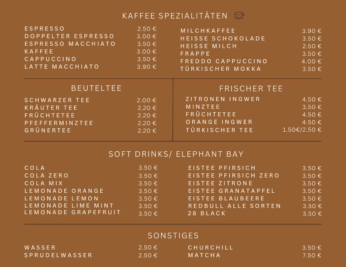 nubi coffee Lounge меню