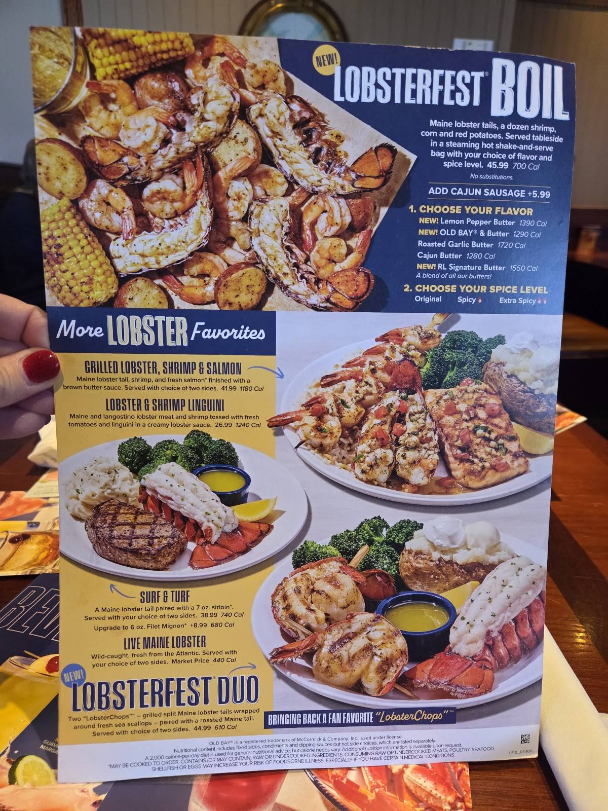 Red Lobster меню