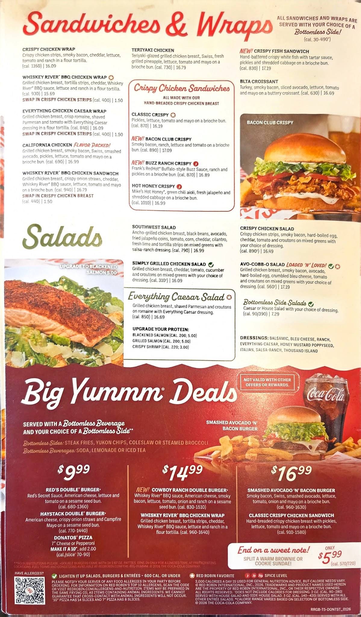 Red Robin Gourmet Burgers and Brews меню
