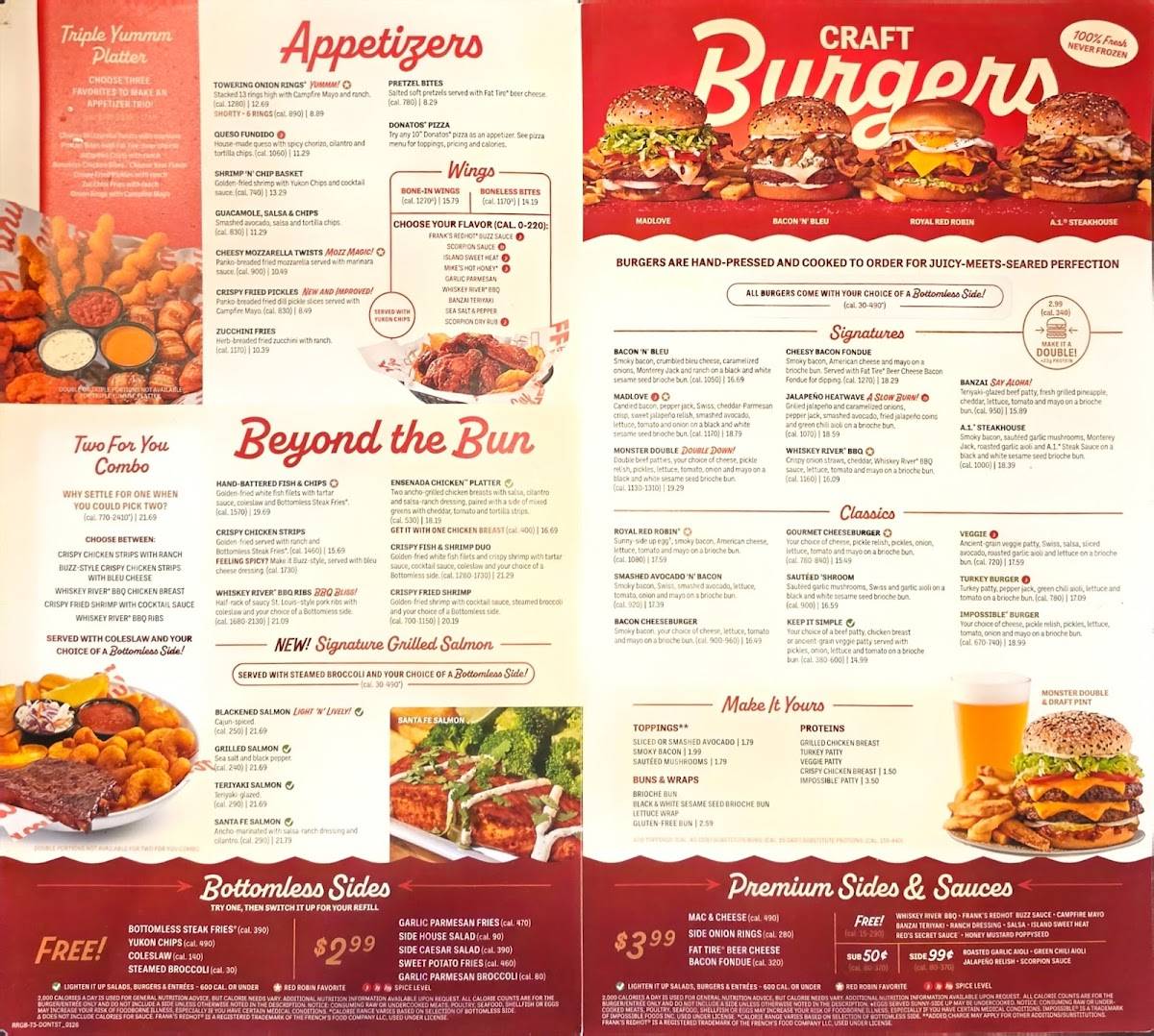 Red Robin Gourmet Burgers and Brews меню