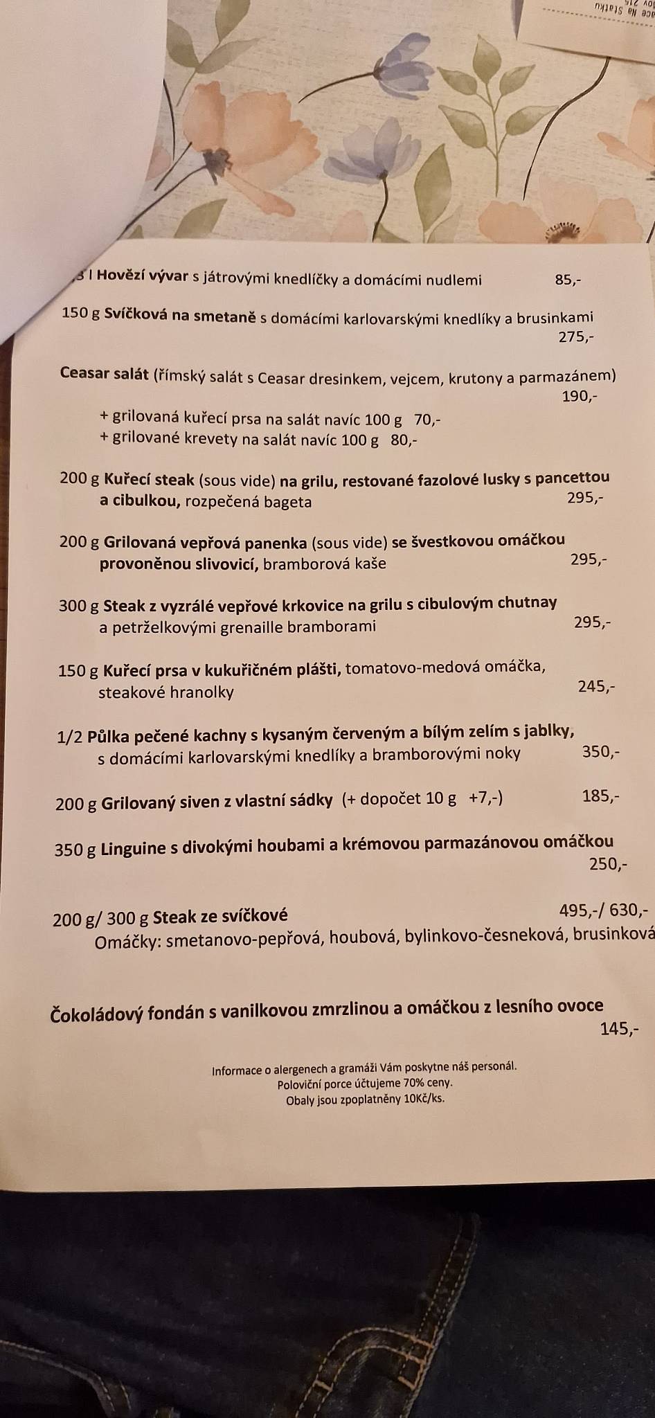 Restaurace Na Statku меню