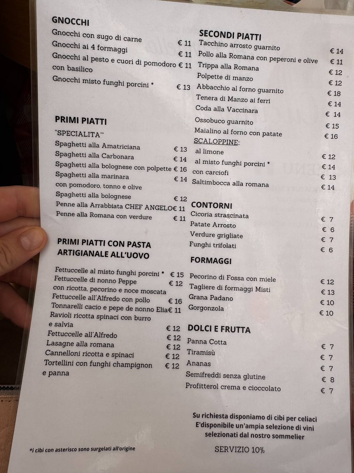 Antico Ristorante меню