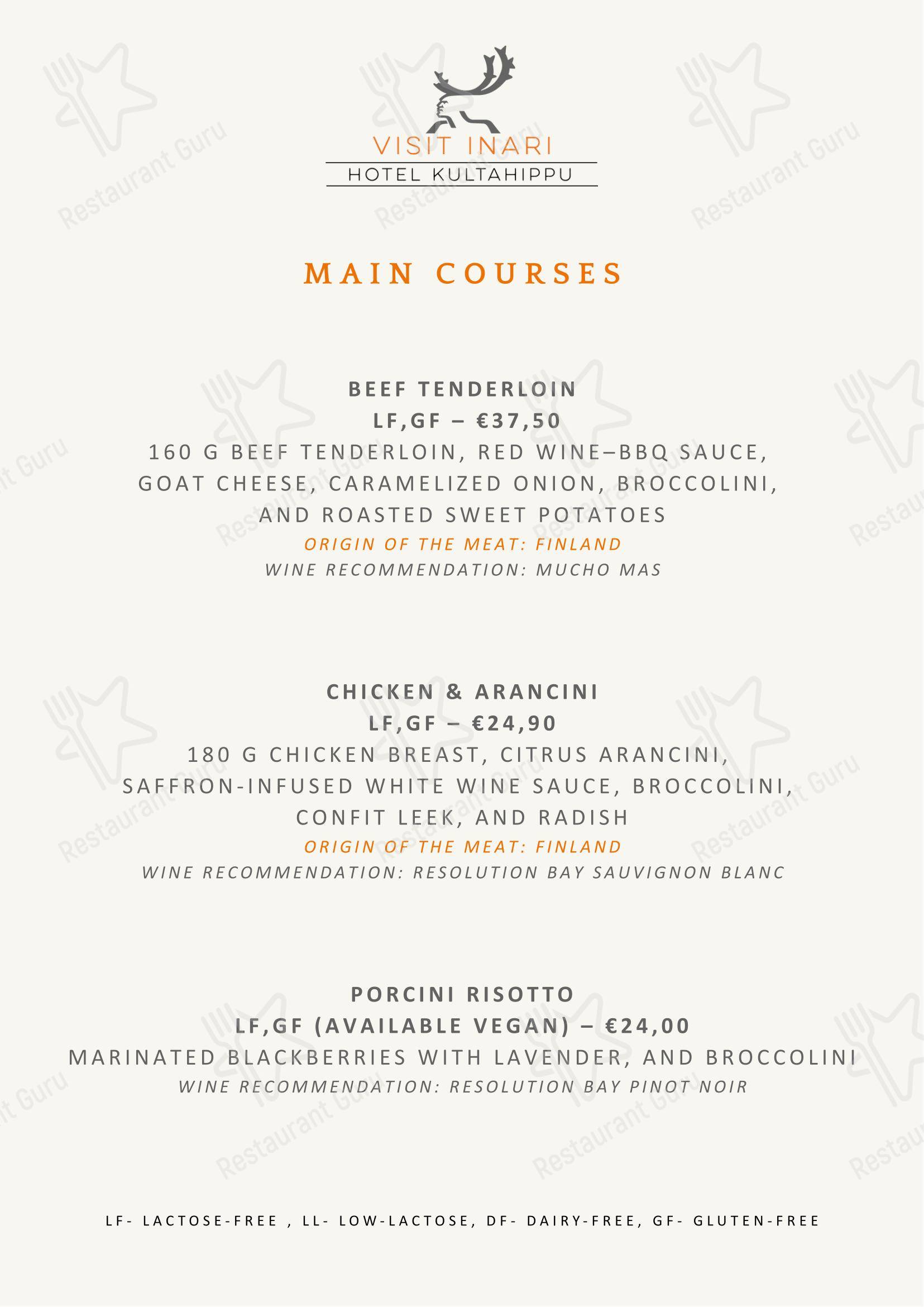 Меню ресторана Restaurant Aurora - Меню напитков