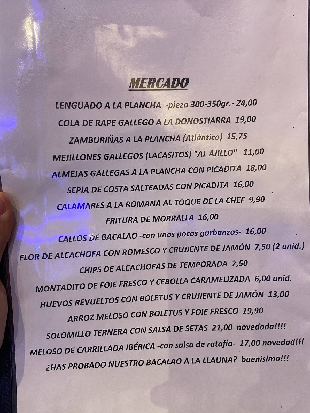 Avenida. Tapas-Restaurant. меню