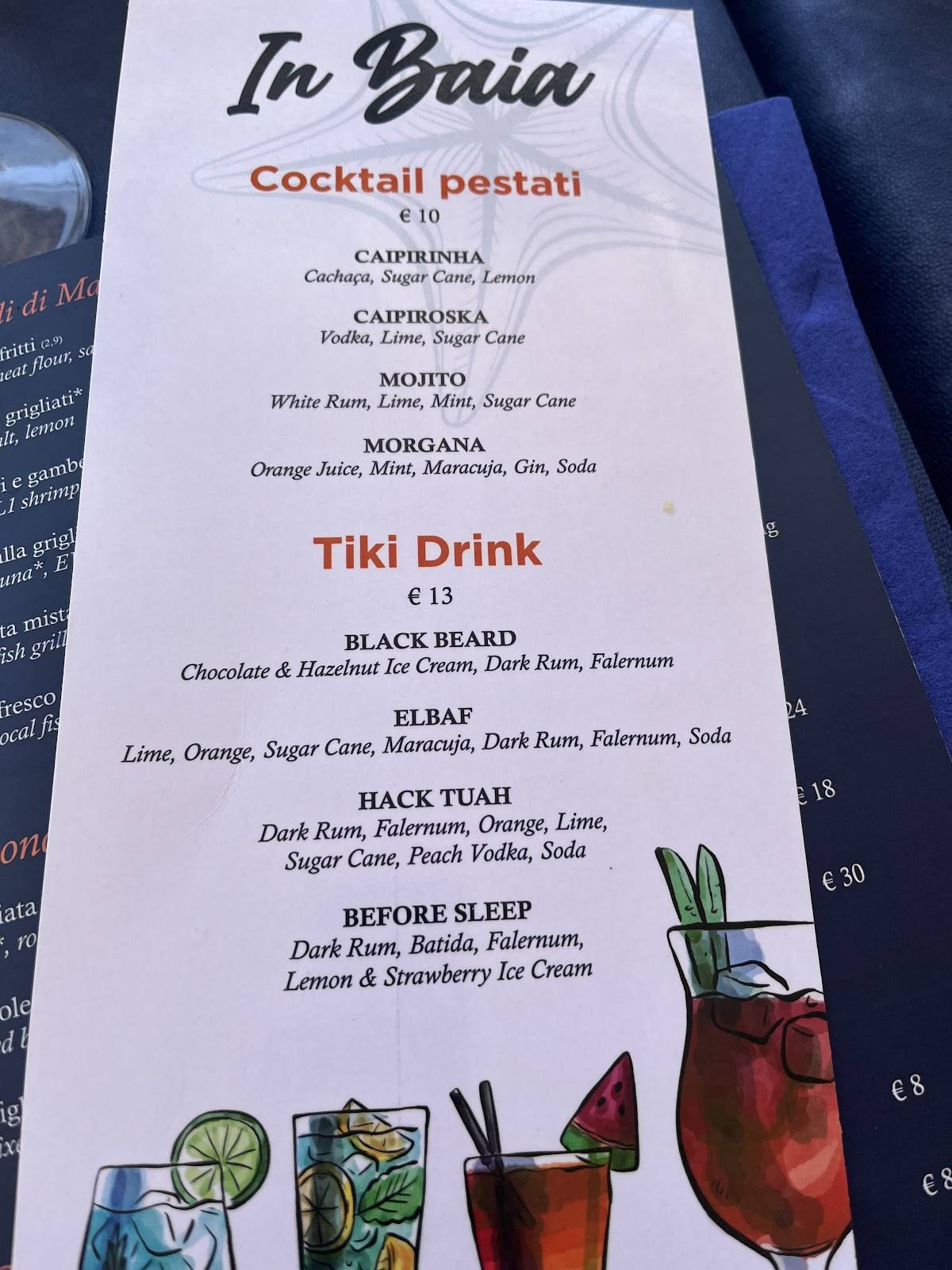 Bar Ristorante In Baia меню