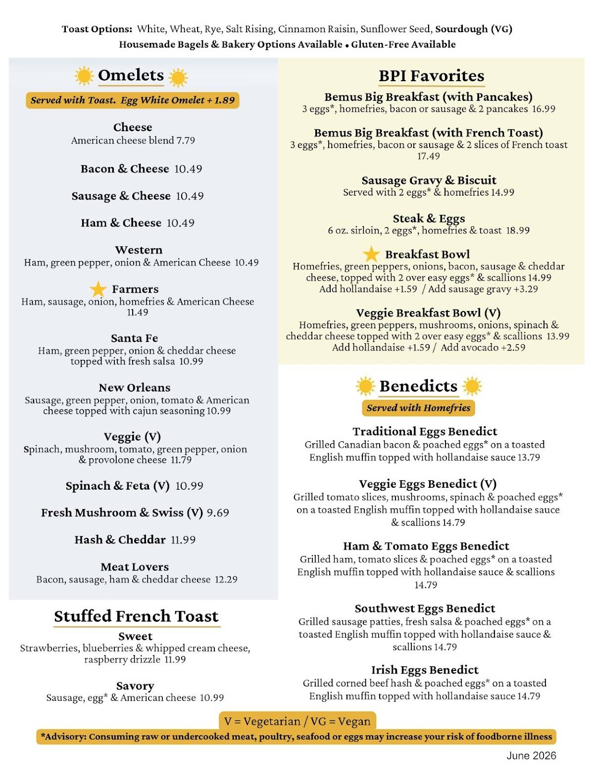 Bemus Point Inn Restaurant меню