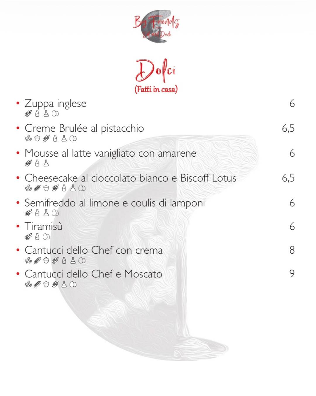 Big Friends Rome - Eat and Drink меню