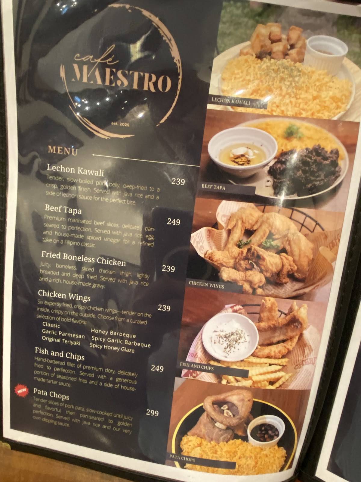 Cafe Maestro меню
