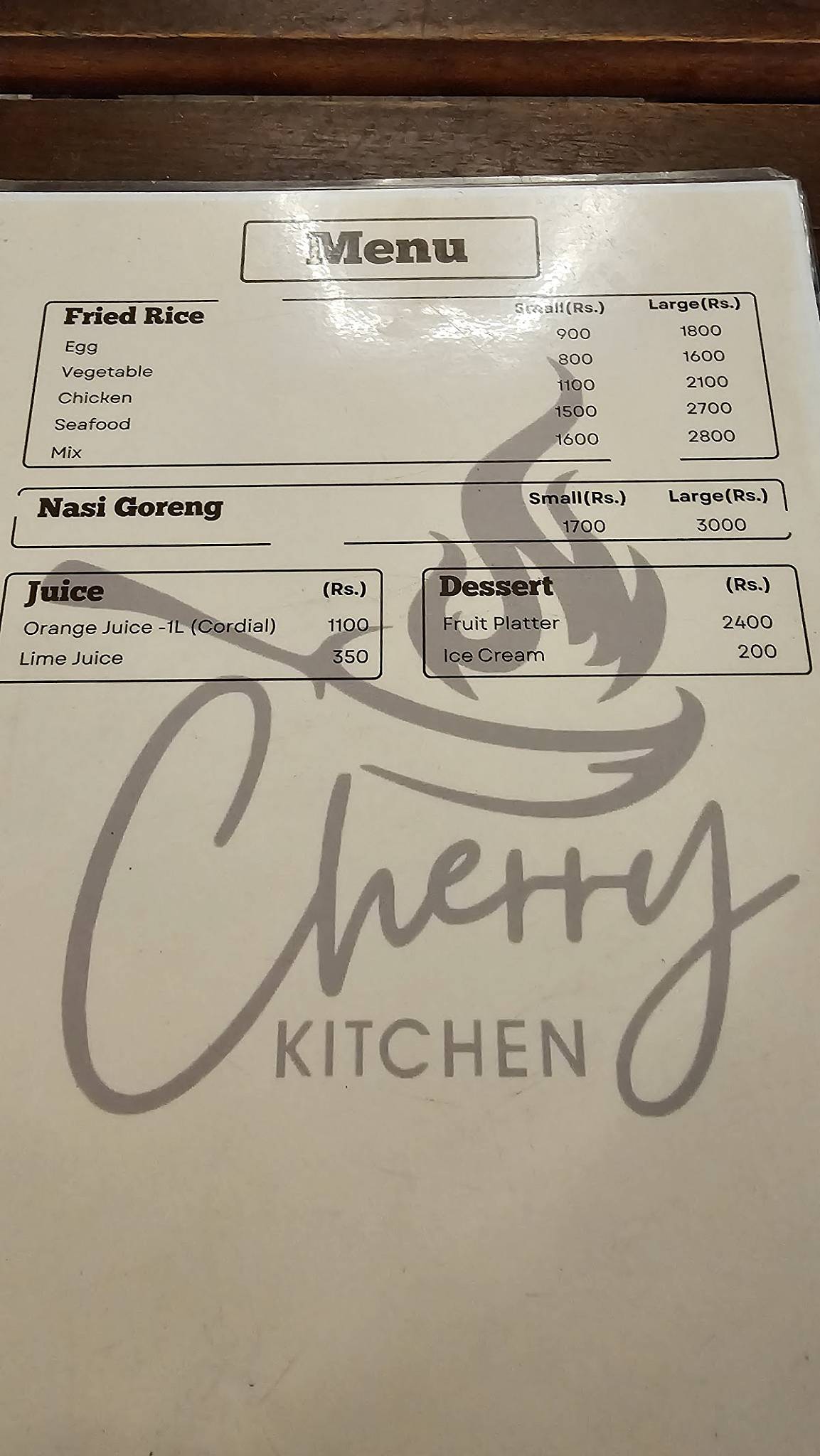 Cherry Kitchen меню