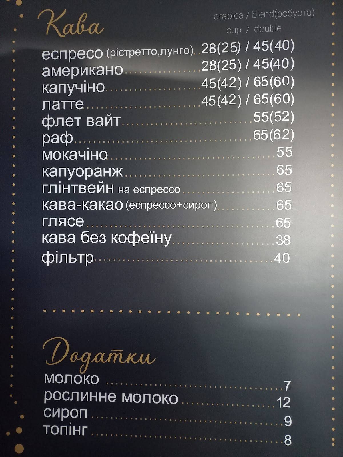 CoffeeWonder меню