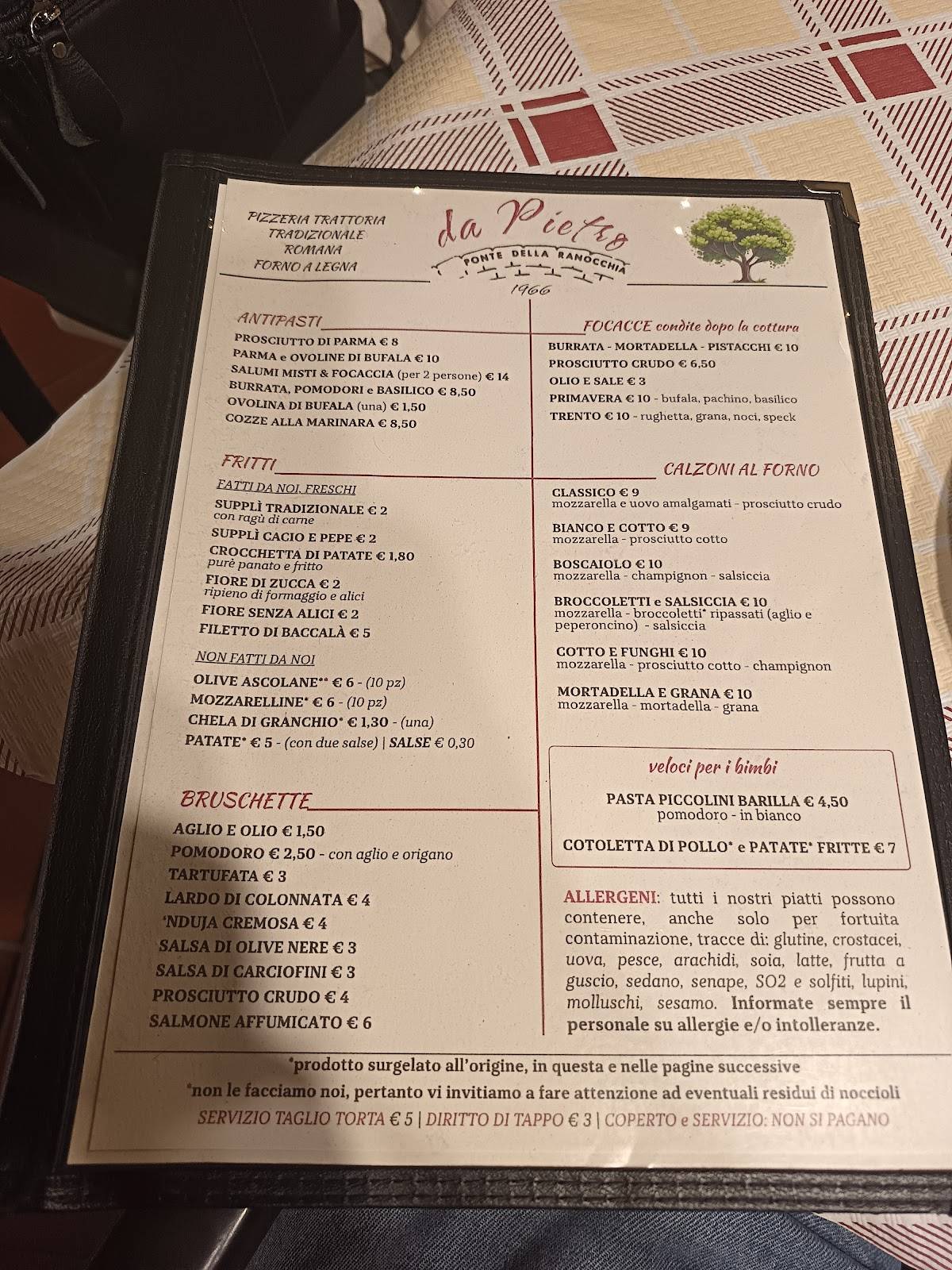 Da Pietro al giardino меню