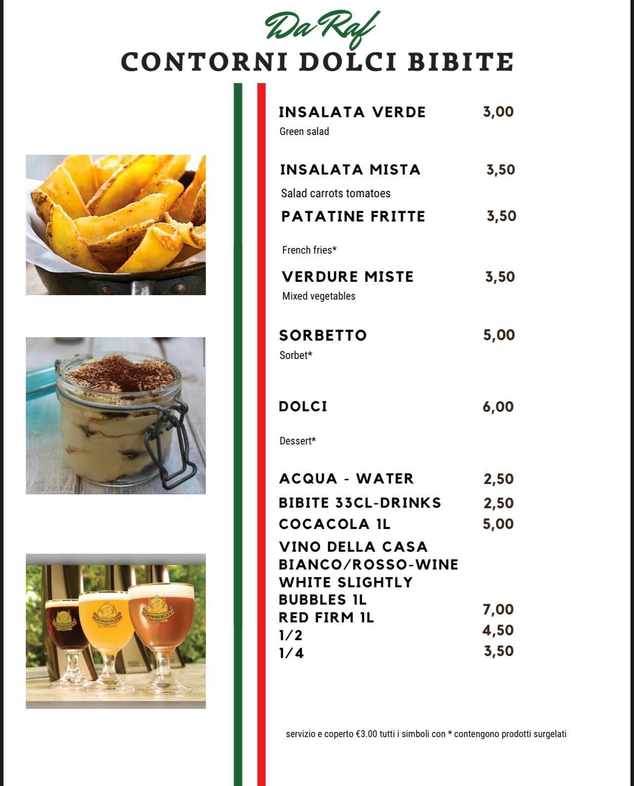 Ristorante Pizzeria Da Raf меню