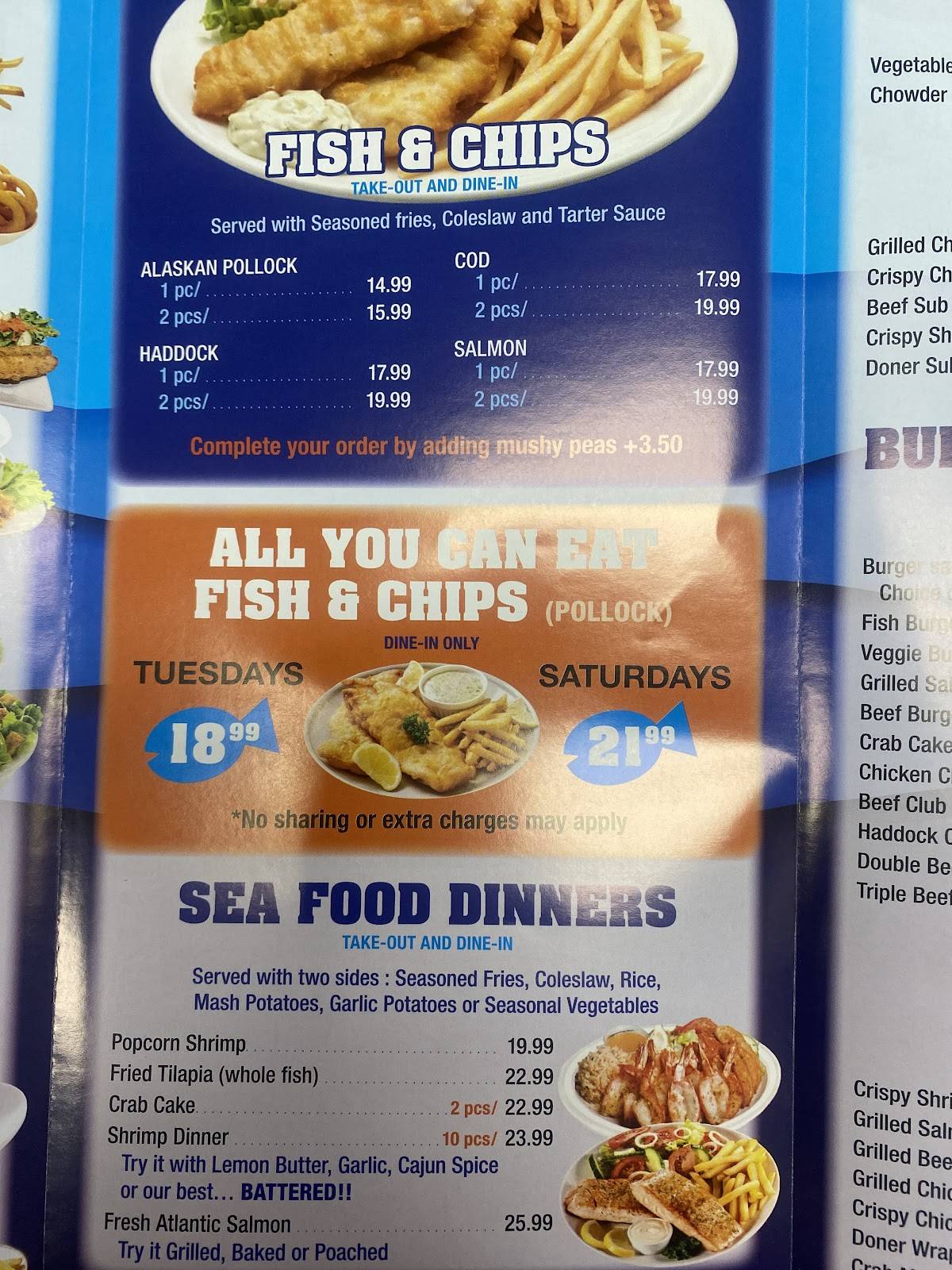 Digby's Restaurant меню