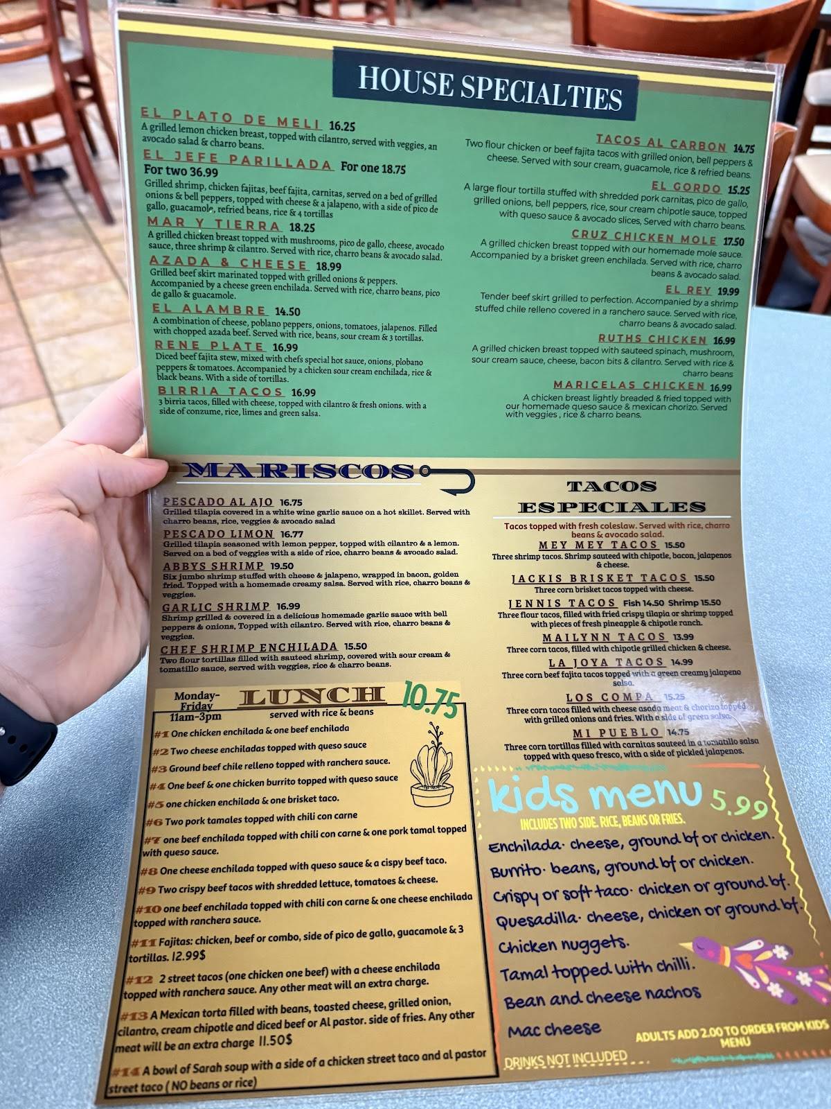 El Sazón Tex Mex Restaurant меню