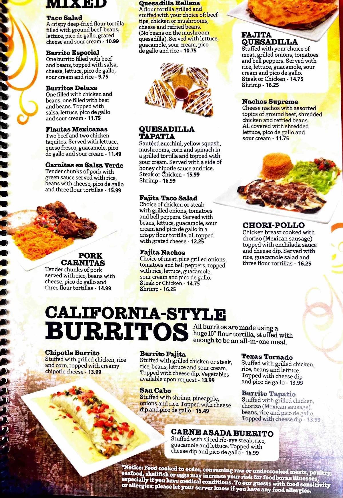 El Tapatio Mexican Restaurant меню