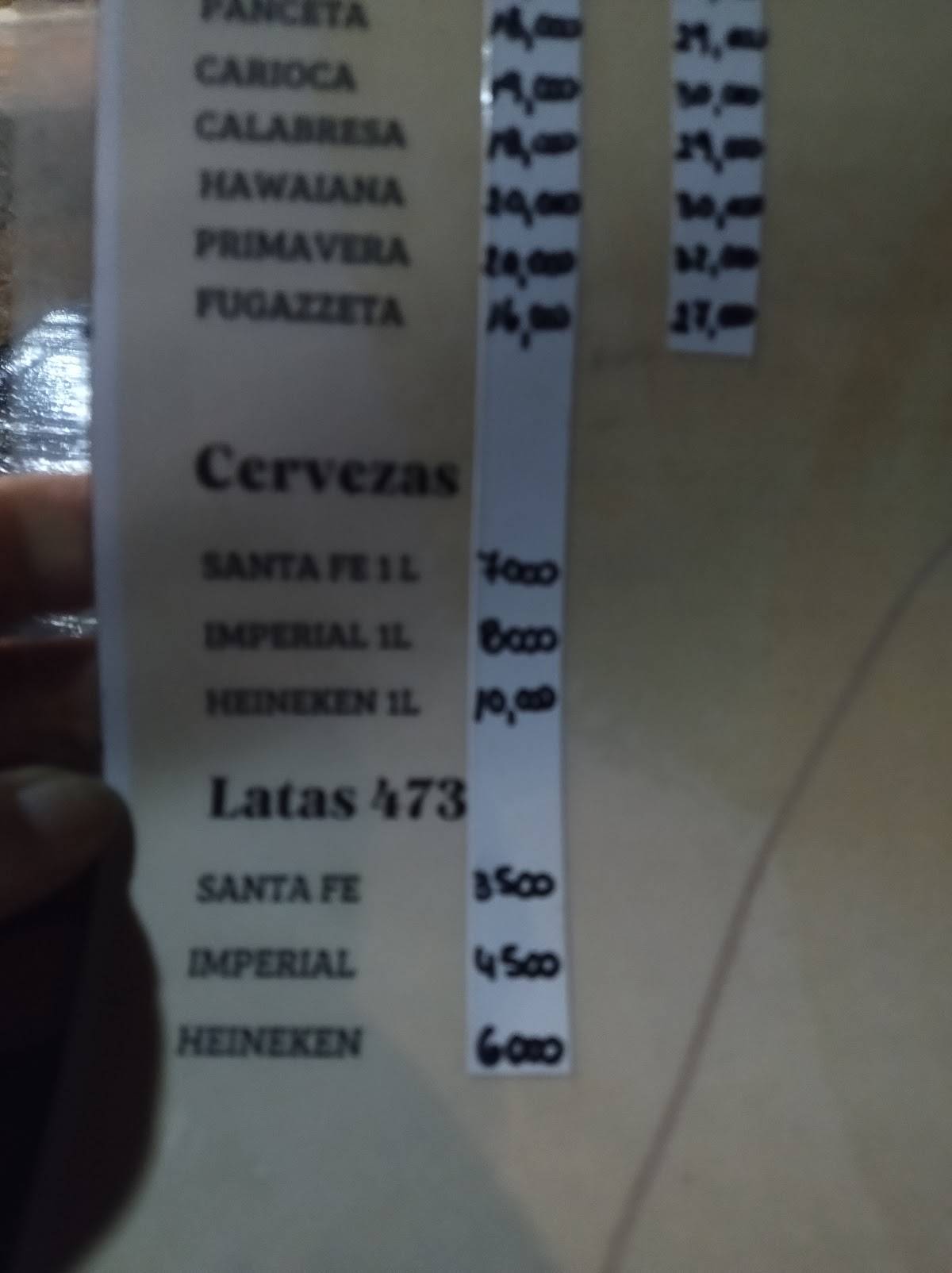 El rey del chivito Colón меню