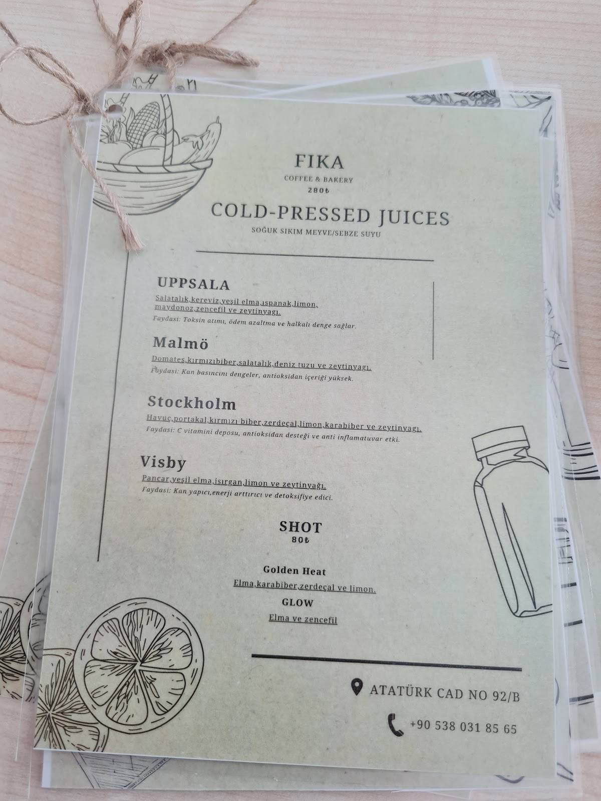 Fika Datça меню