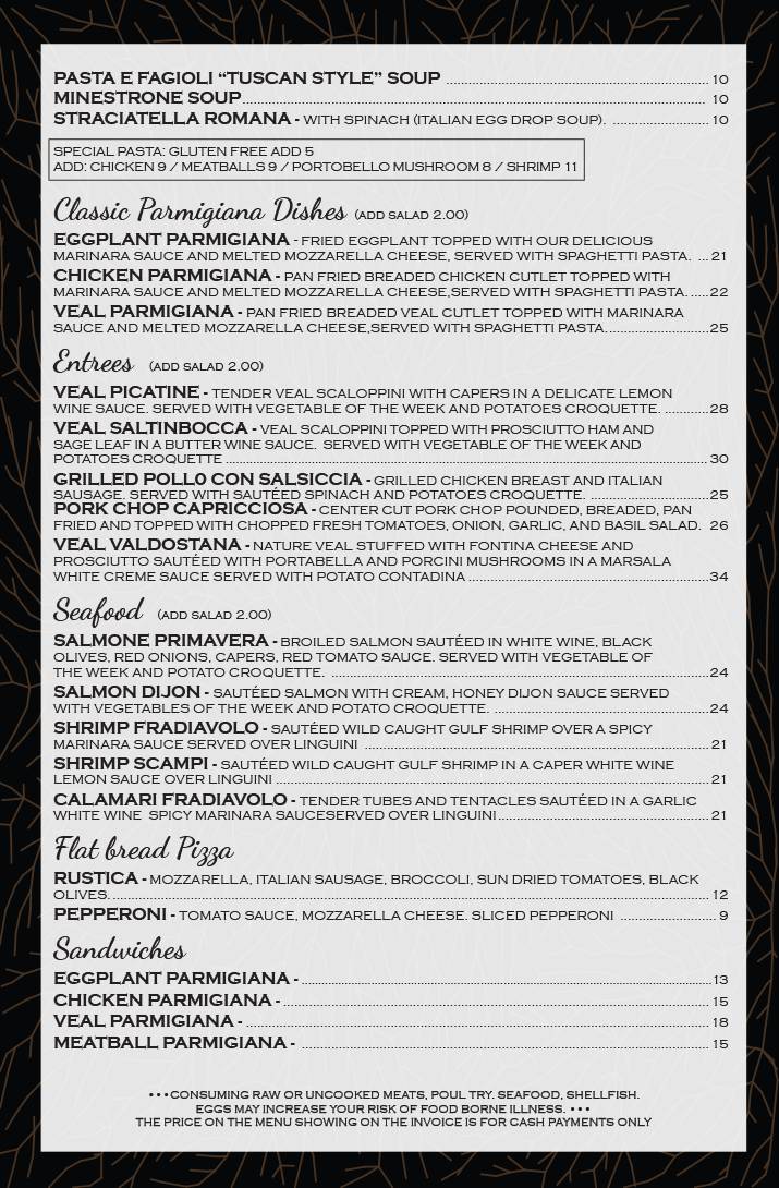 Francos Ristorante меню