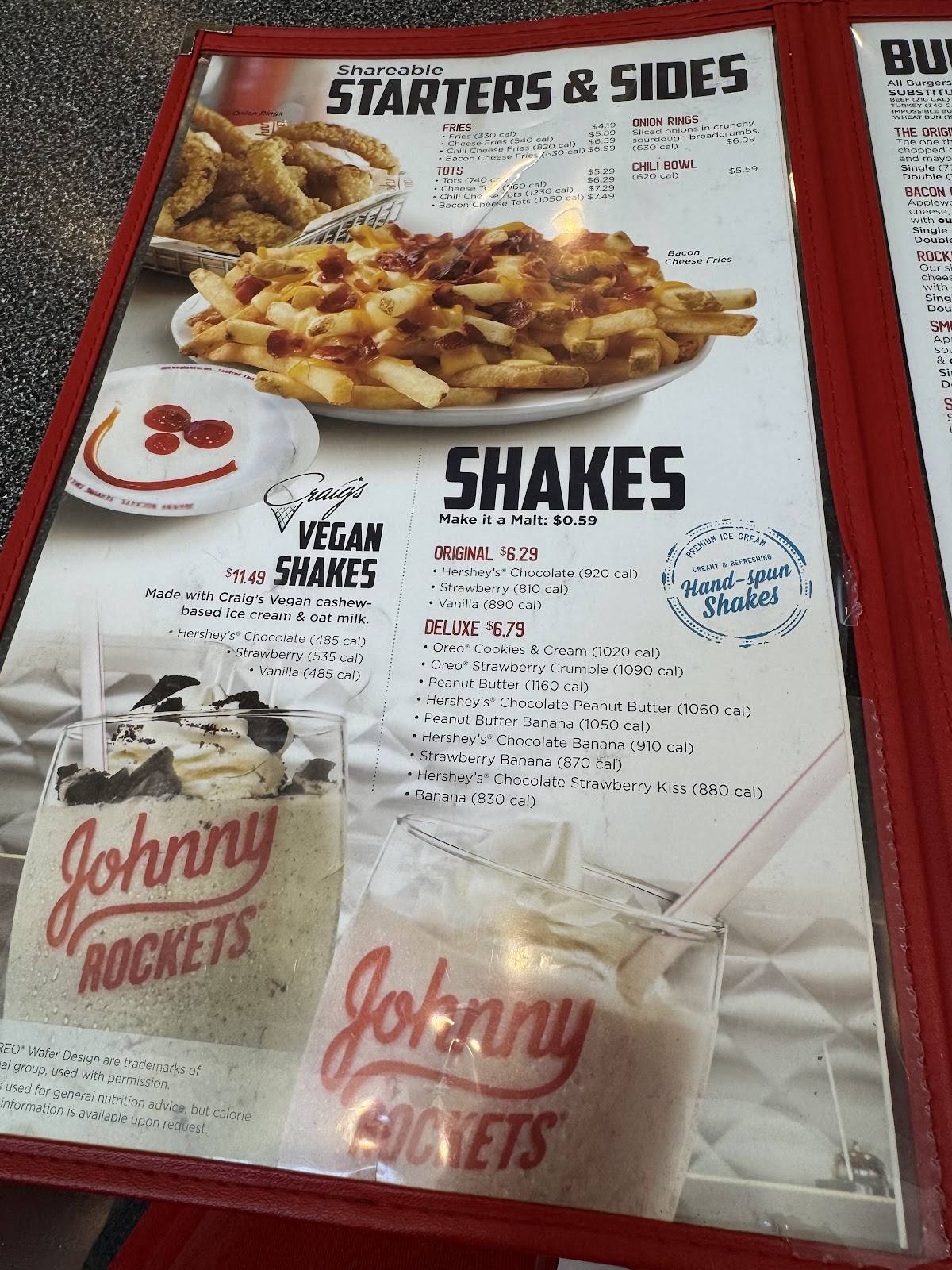 Johnny Rockets меню
