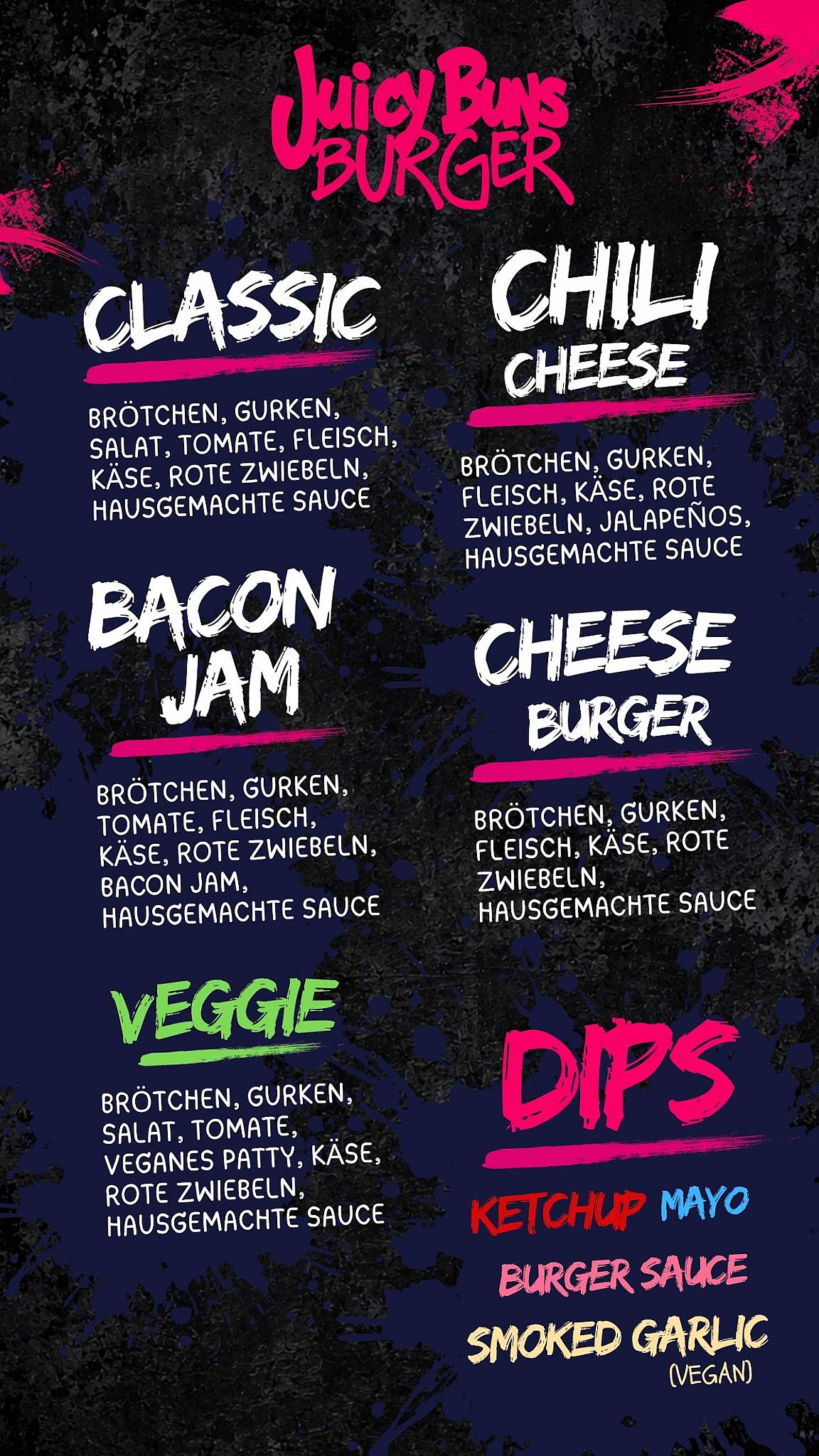 Juicy Buns Burger меню