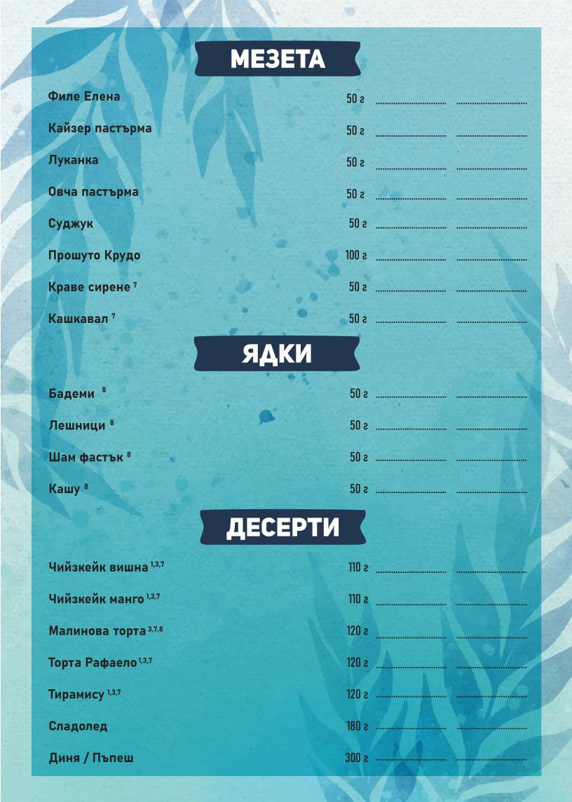 Ресторант Loco Beach Русе меню