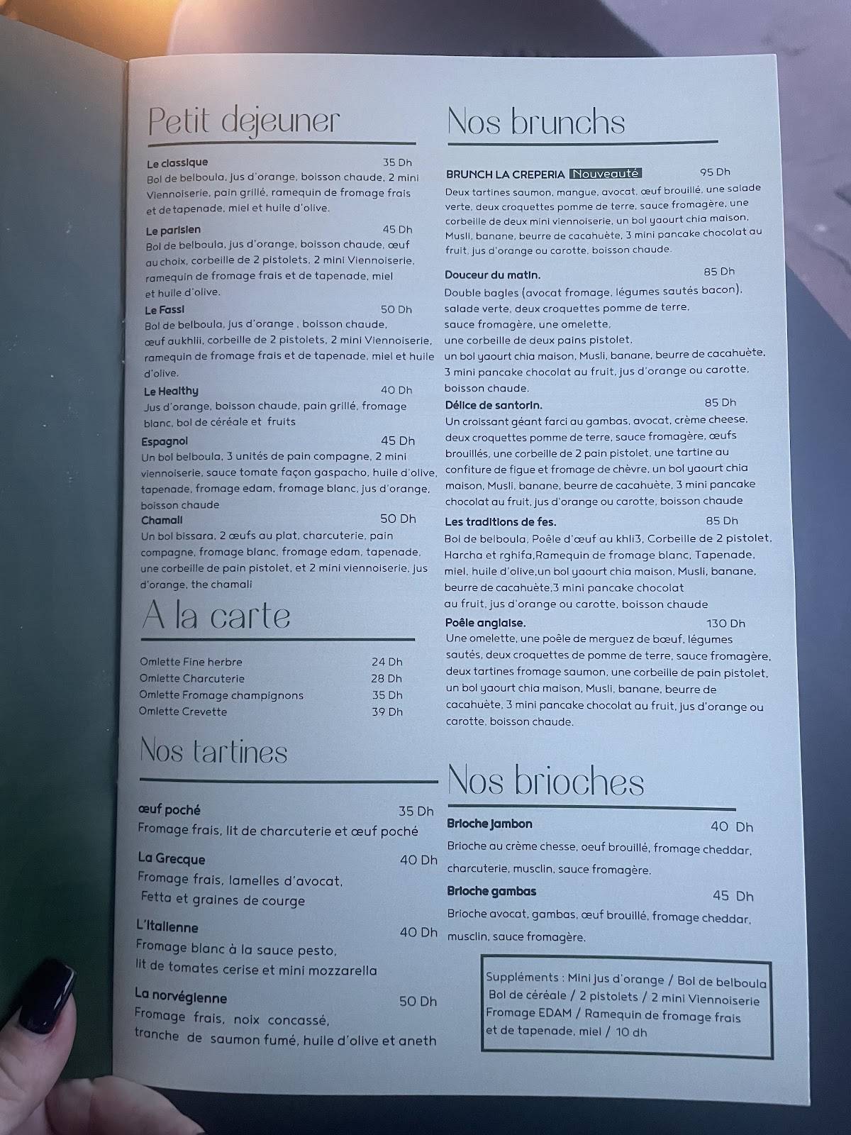 La Creperia меню