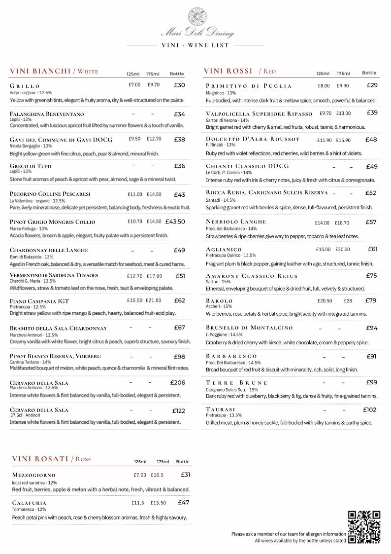 Mari Deli & Dining меню