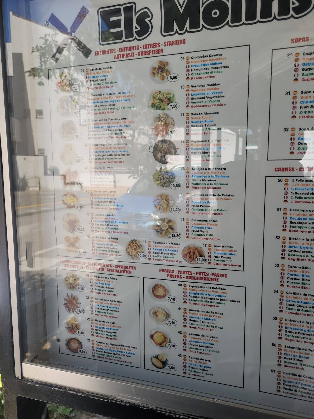 Restaurant Molins меню