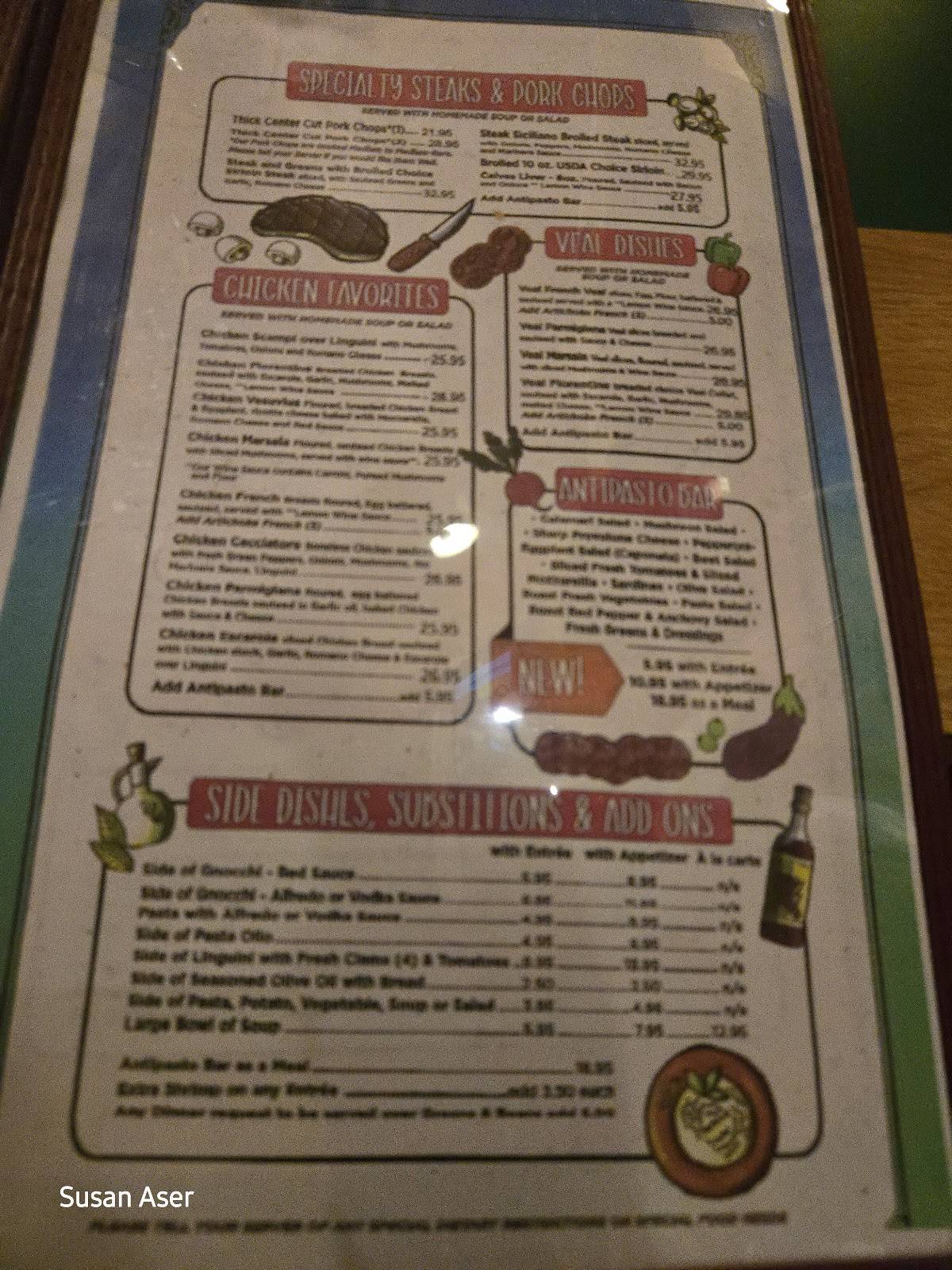 Nick's Sea Breeze Inn italian restaurant меню
