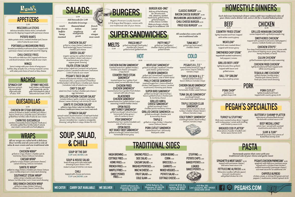 Pegah's Family Restaurant - Lee's Summit меню