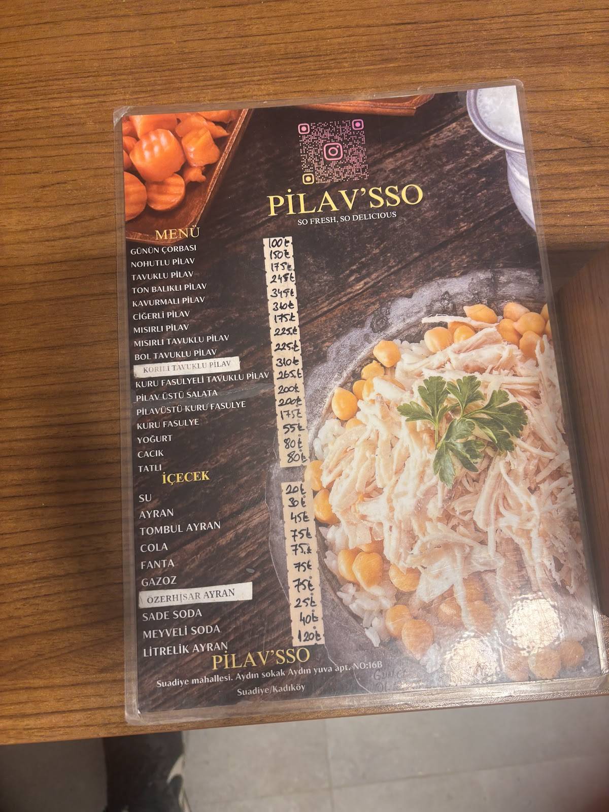 PİLAV'SSO меню