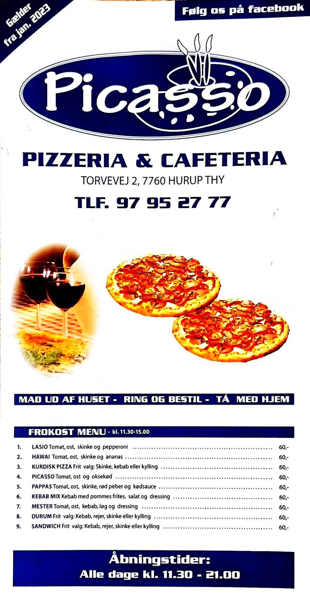 Restaurant Picasso Hurup Thy меню