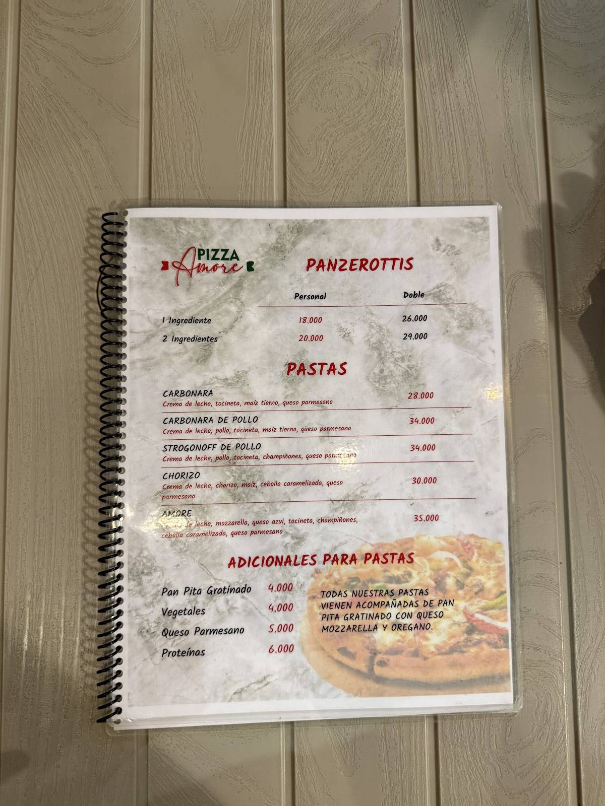 Pizza Amore меню