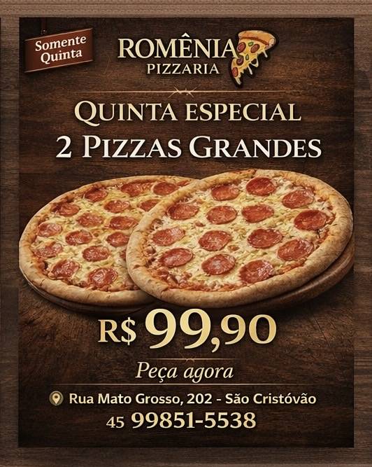 Pizzaria Romênia Delivery меню