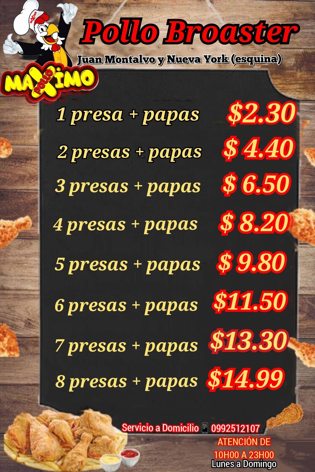 Pollo Maximo меню