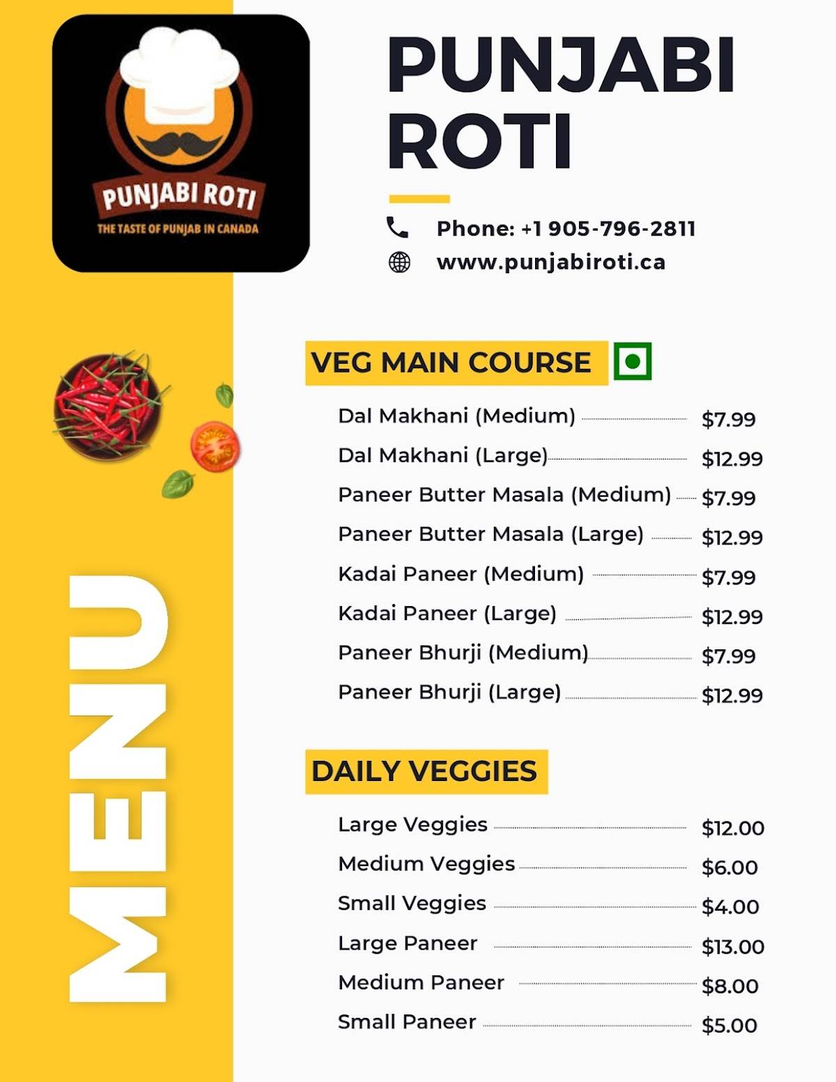 Punjabi Roti меню