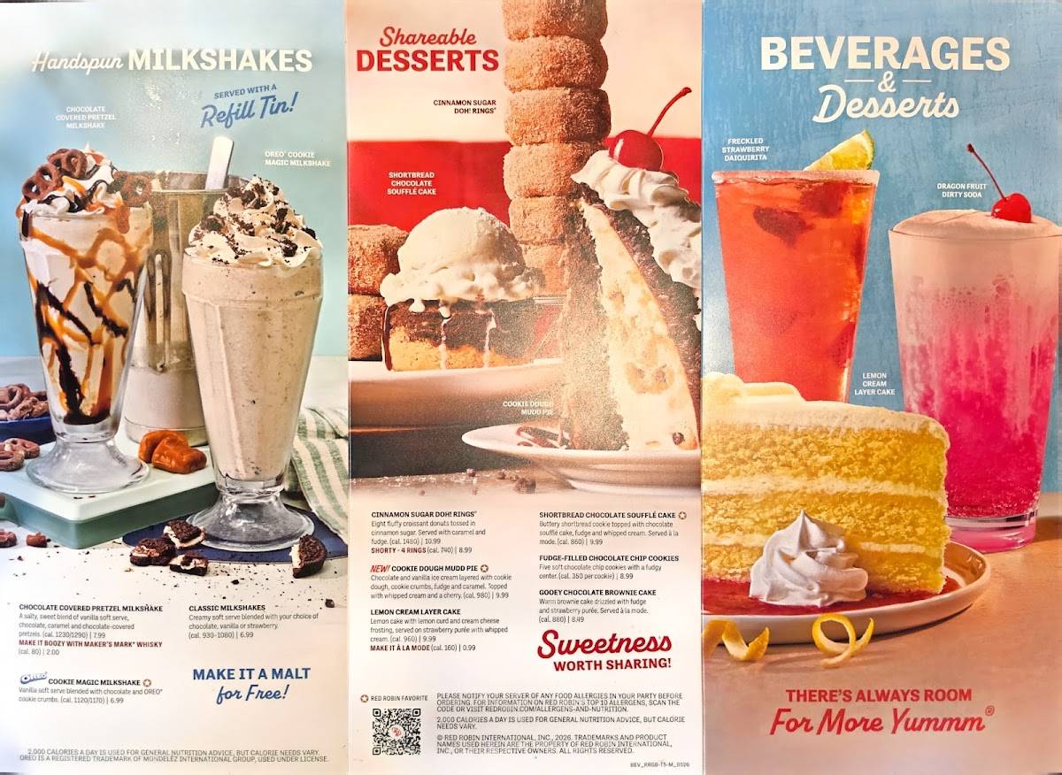Red Robin Gourmet Burgers and Brews меню