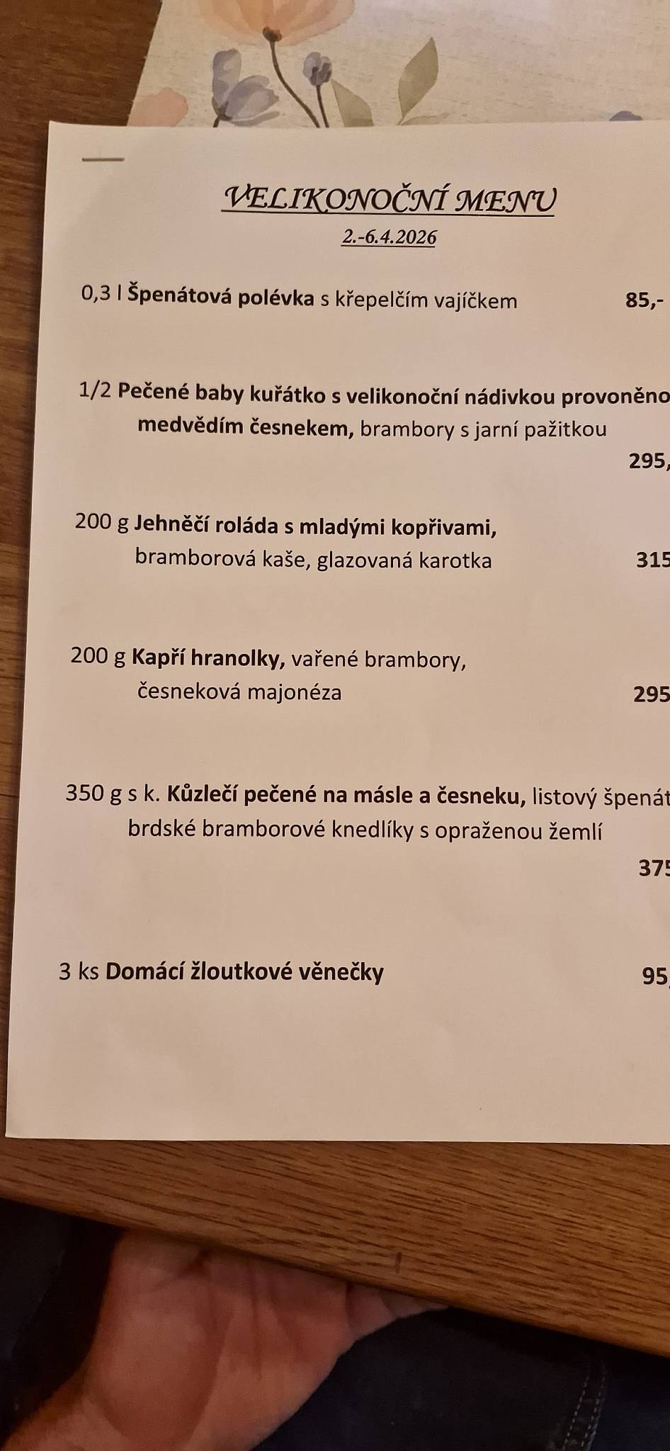 Restaurace Na Statku меню