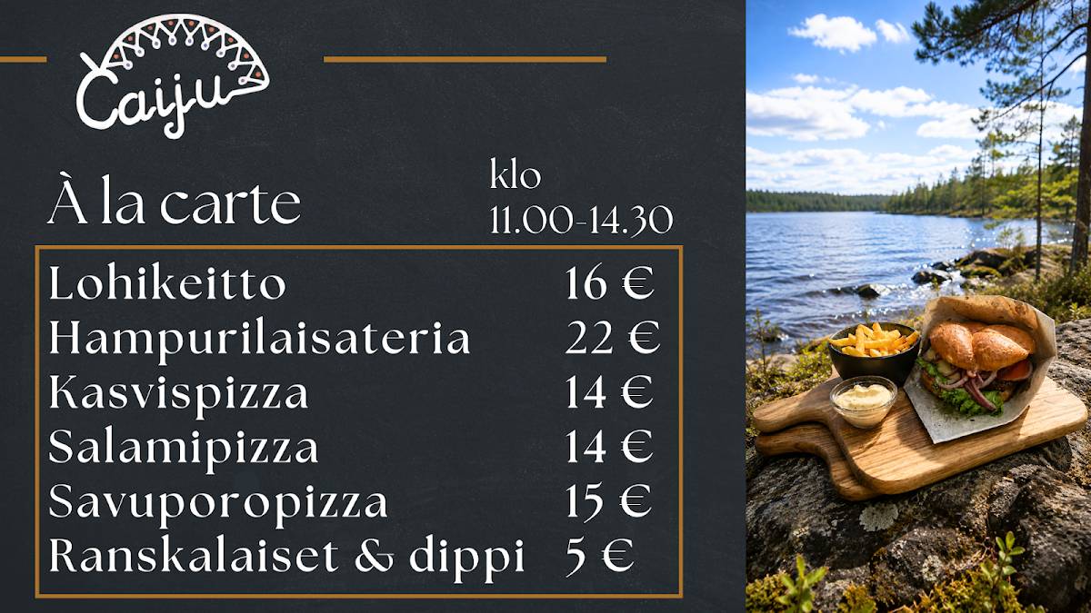 Restaurant Čaiju меню