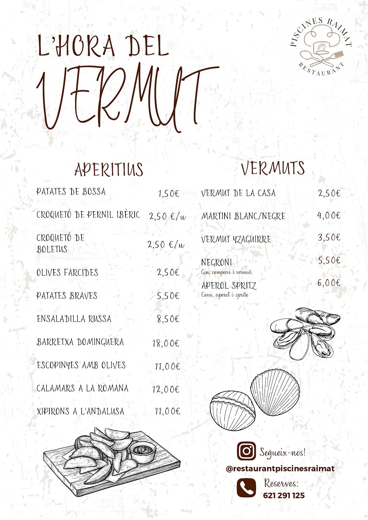 Restaurant Piscines Raïmat - Raimat Oh My Club меню