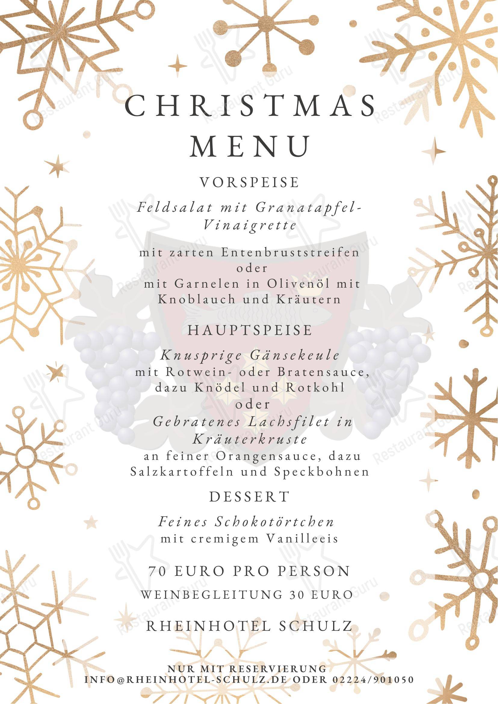菜单 ресторана Restaurant Rheinblick