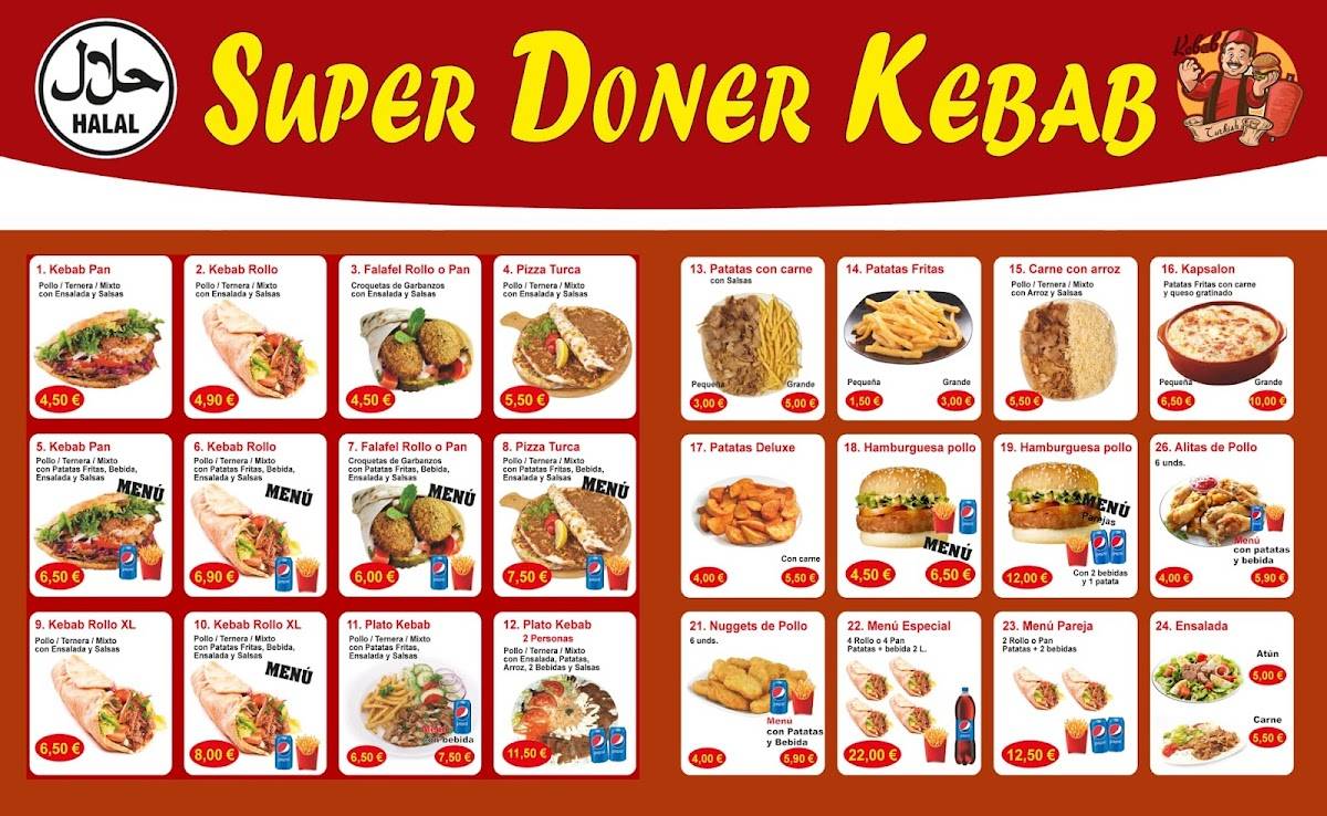 SUPER DONER KEBAB ROTA меню