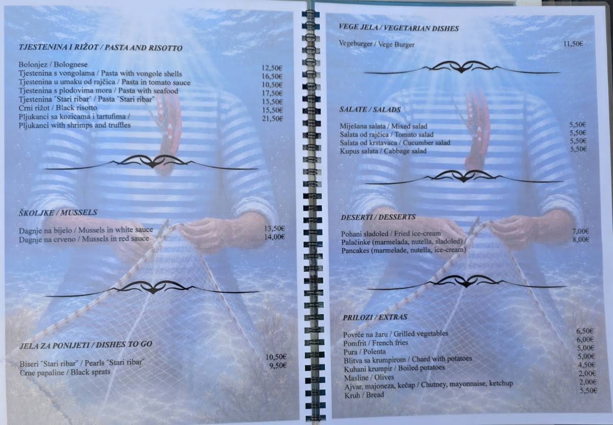 Restaurant Stari ribar меню