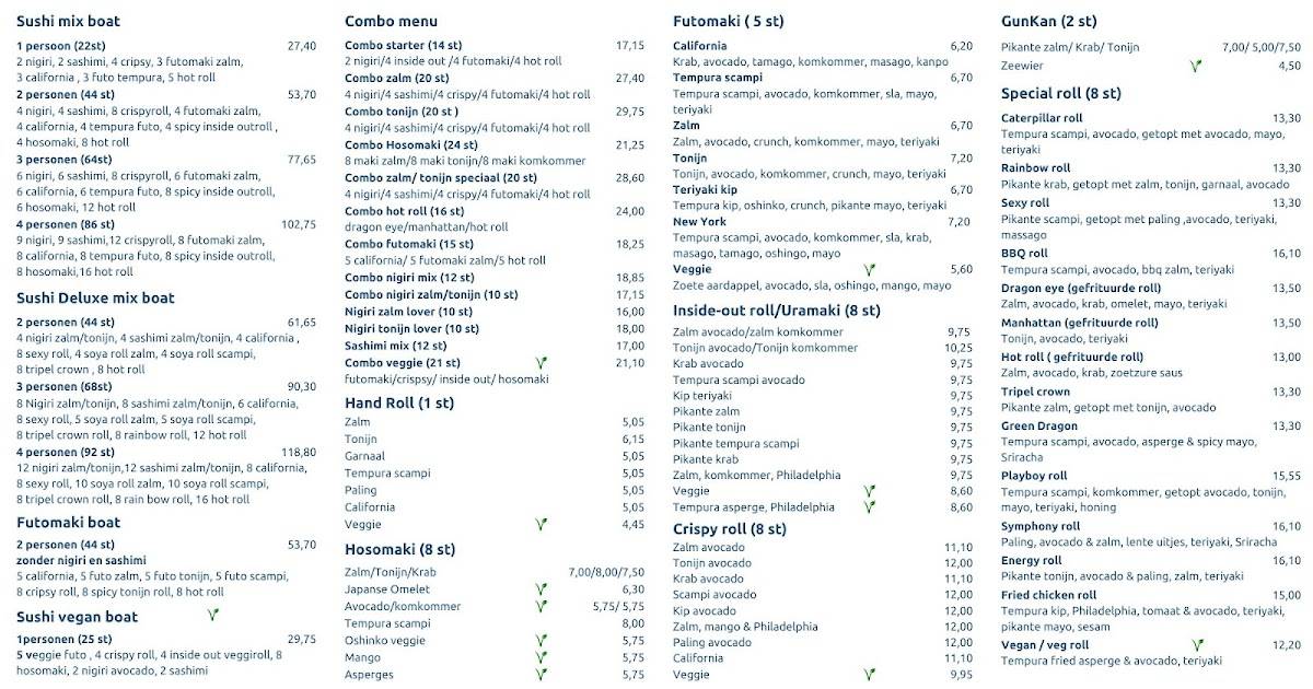Sushi Yama Ronse меню