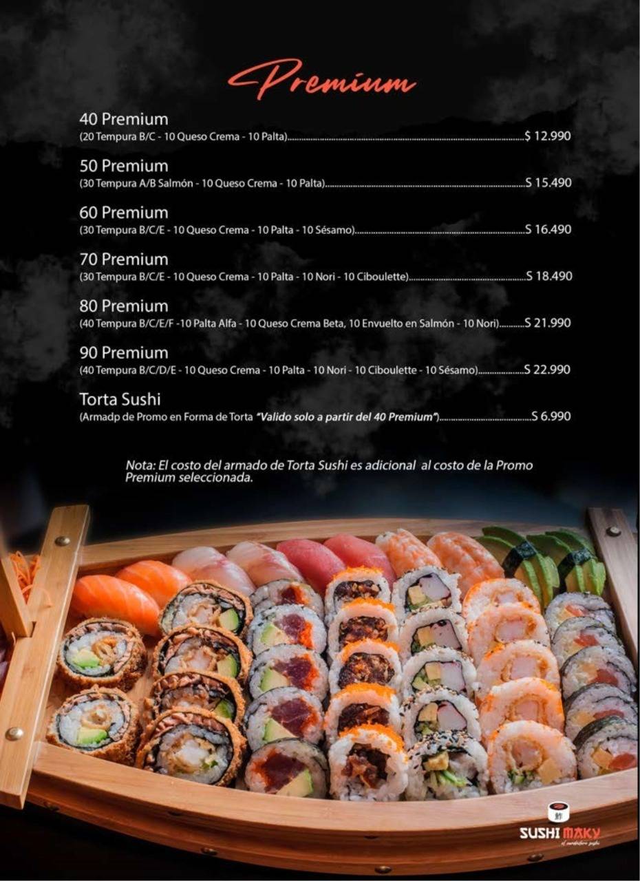 Sushimaky las Rastras меню