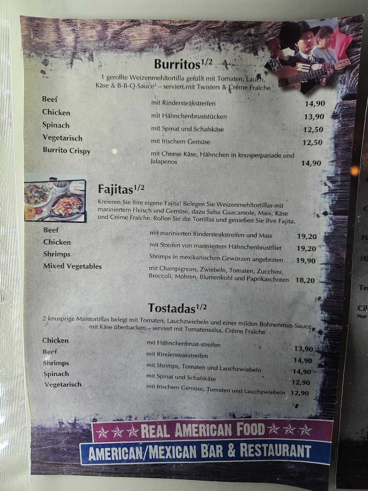 Restaurant TACO's меню