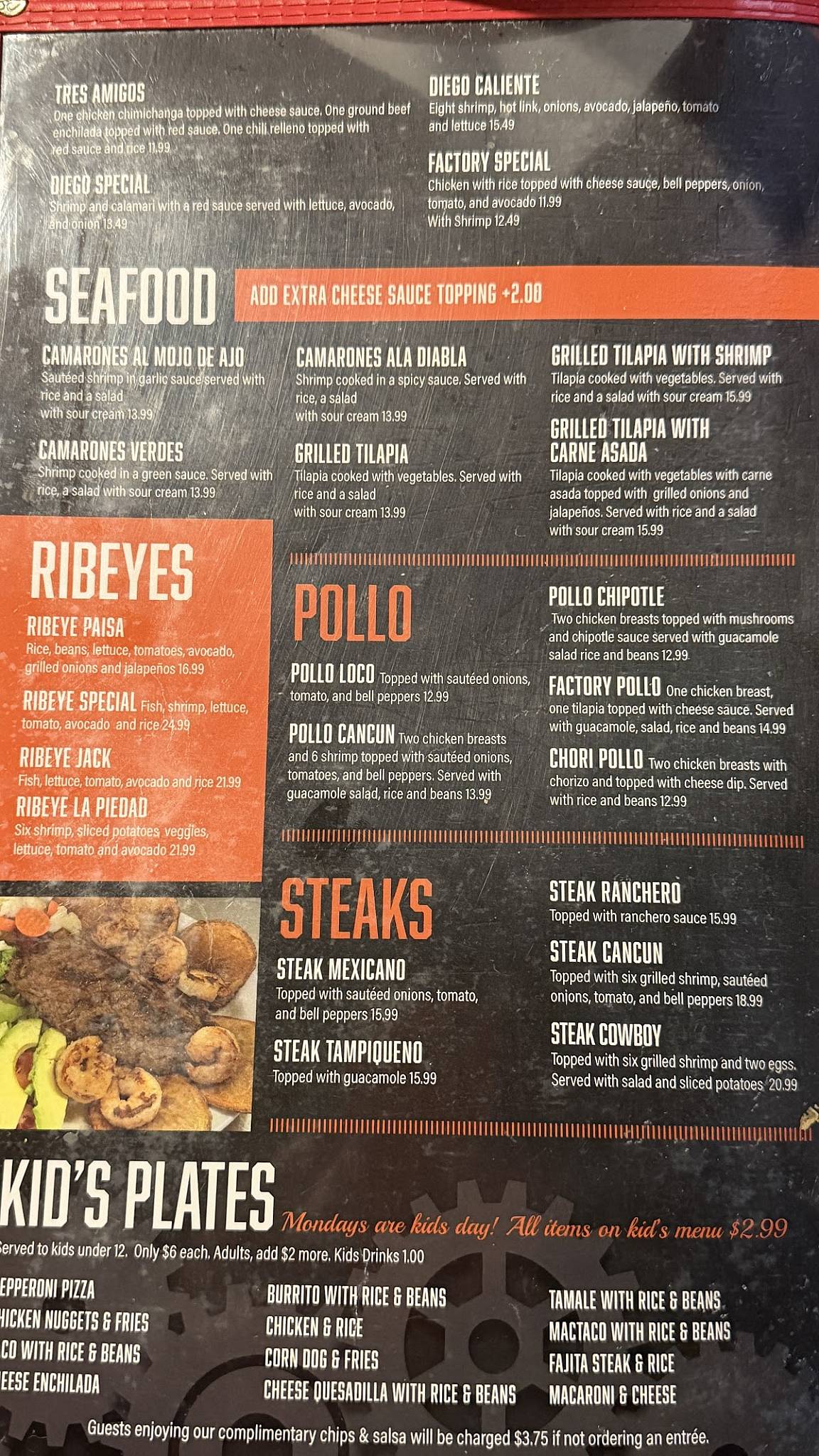 Taco Factory Sports Bar and Grill меню