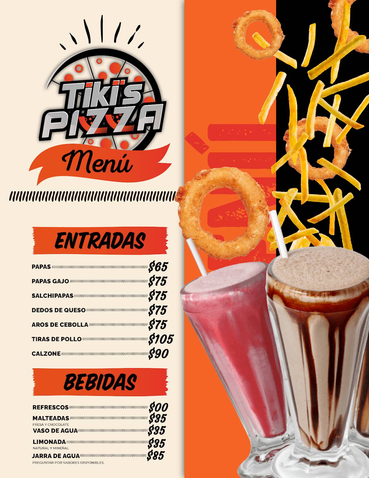 Tiki’s pizza меню