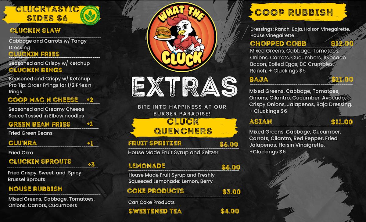 What The Cluck меню