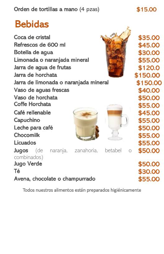 Restaurante El Patio меню